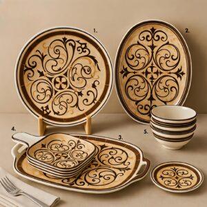 Set de vajilla en ceramica rustica